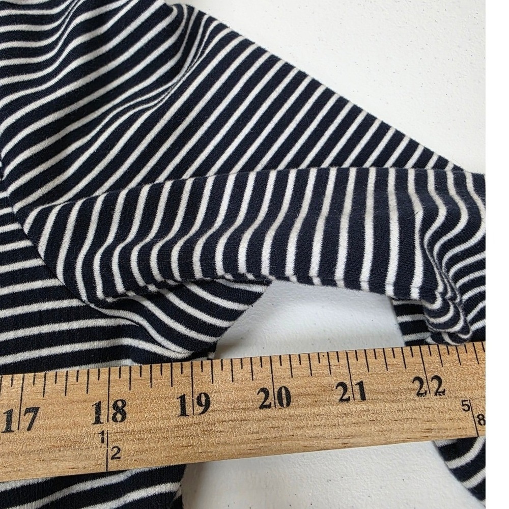 Tommy Hilfiger Womens Navy Blue White Striped Military Blazer Jacket Large L - Picture 7 of 9